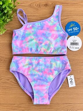 NWT Sōl Borne Girls’ 2-Piece Tie-Dye Swimsuit 💕🌈
